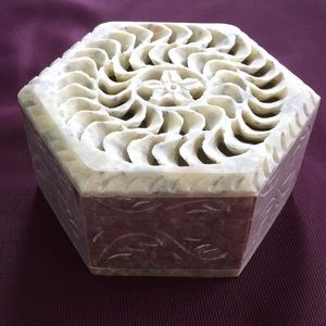 Hand carved stone box